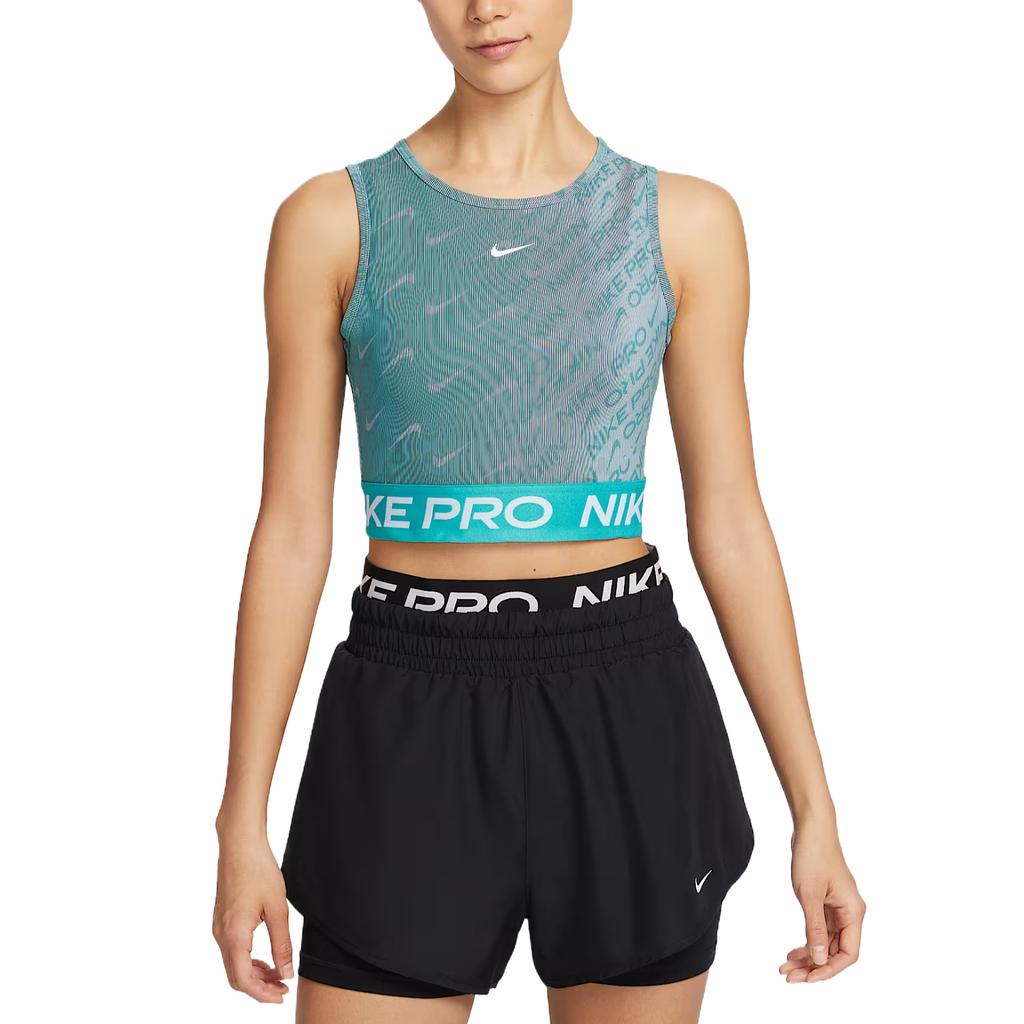 Nike Спортивные жилеты Dri Fit женские Цвет: Кактус Зеленый/Дымчато-Синий/Белый HQ5684-345