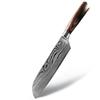 Stainless Steel Laser Grain Chef's Knife Color Wood Handle Imitation Damascus Kitchen Knife Japanese Santoku Bone Cutter Bread Fruit Knife
