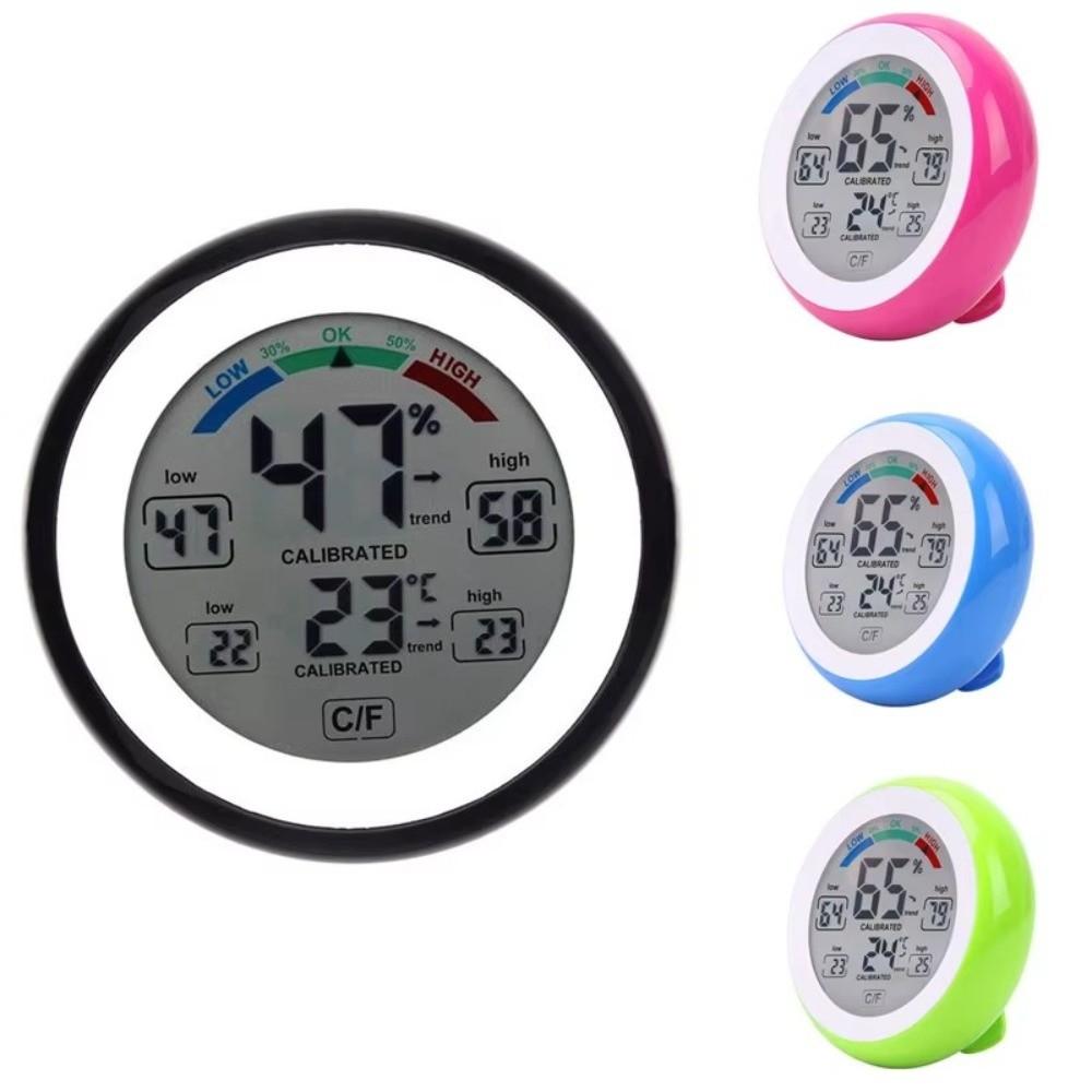 Circular Temperature Humidity Meter Alarm Clock Electronic Clock Greenhouse