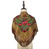 Ethnic Style Women Floral Printed Fringed Russian Square Scarf
