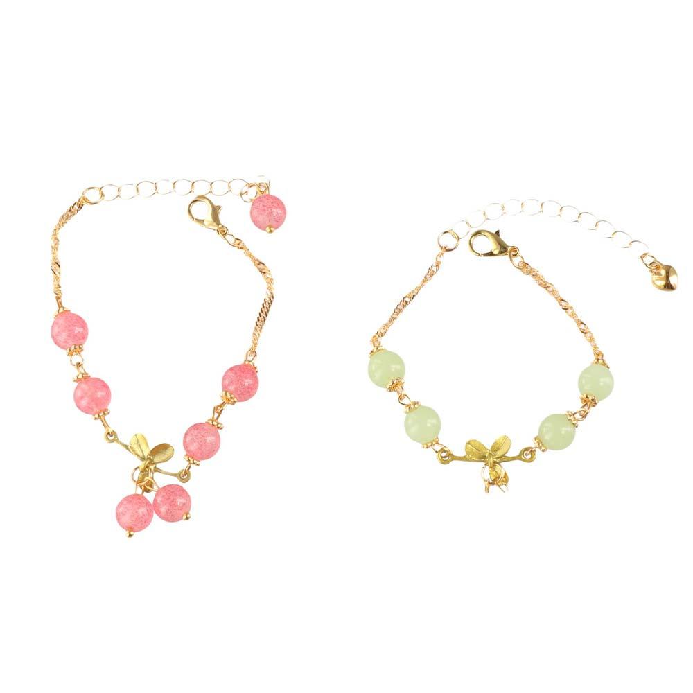 Цветочный Браслет в Новом Китайском Стиле Подвеска Вишня Бусины Кольцо на Руку Милый Браслет Орхидея Вечеринка