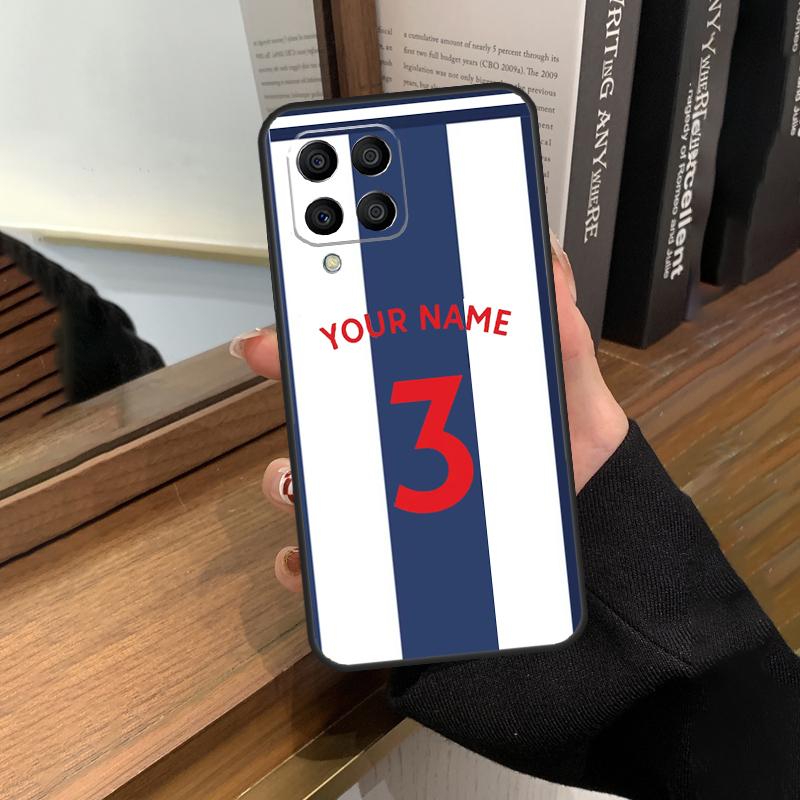 Футбольный номер имя персонализированный чехол для Samsung Galaxy M23 M33 M53 M13 M51 M11 M31s M30s M12 M32 M52 M20 M14 M34 M54 чехол