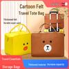 Детская сумка-тележка с рисунком - большая вместимость, симпатичное фетровое дорожная сумка для хранения