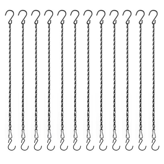 6/12 шт. Цепи для подвешивания растений Металлические цепи с крючками в форме S Регулируемая цепь для подвешивания кашпо Фонарь-кормушка для птиц