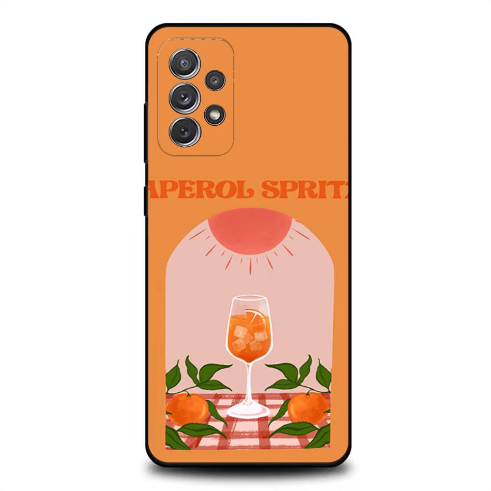 Aperol Funny Spritz Phone Case For Samsung S 25,24,23,22,30,21,10,9,Ultra,Plus,Lite,FE,4,5G Black Soft Case