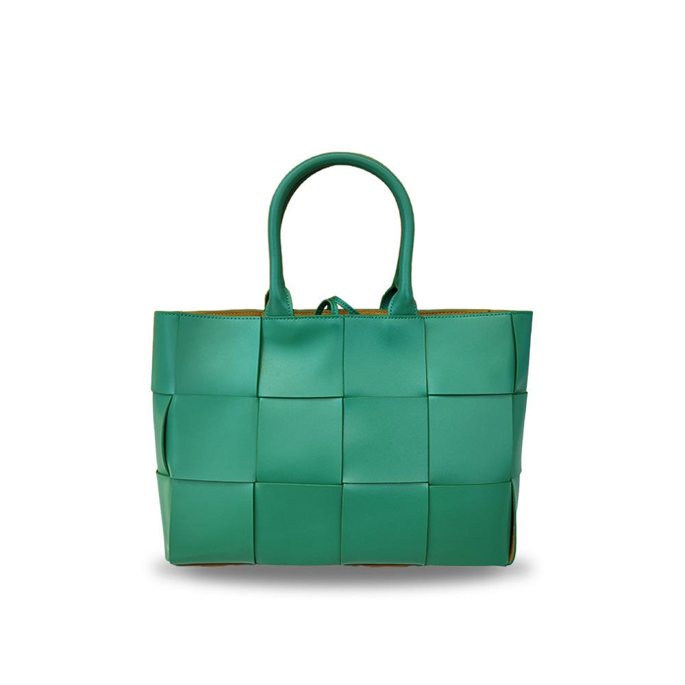 / Cross Border Новая натуральная кожаная ручная тканая сумка кожаная однотонная сумка для поездок на работу большой емкости для женщин