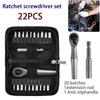 Ratchet Wrench Set 22 In 1 Multifunctional Right Angle Screwdriver Kit Small Mini Ratcheting Screwdriver Combination Set