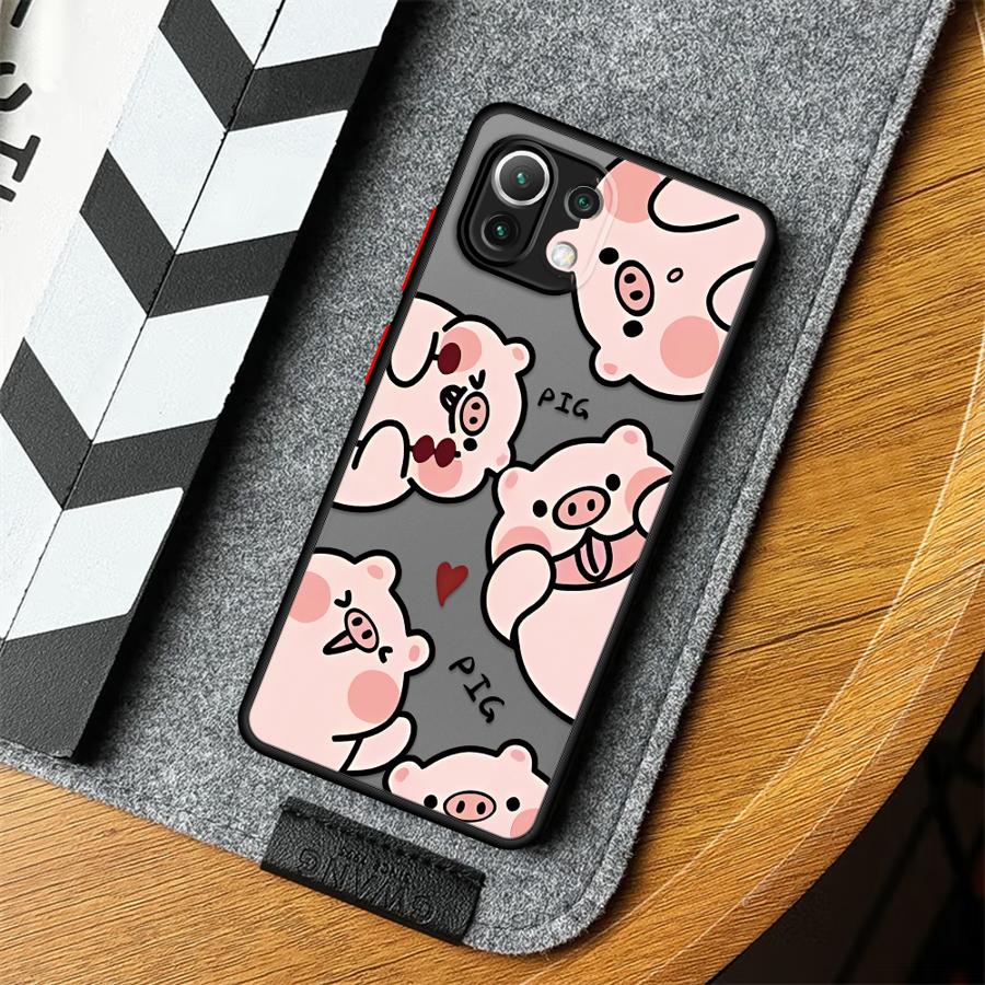 Case for Xiaomi Mi 12x 10T 12T 13 11 Lite 14 13 Pro 11T Back Phone Cover Cartoon Cute Little Pig