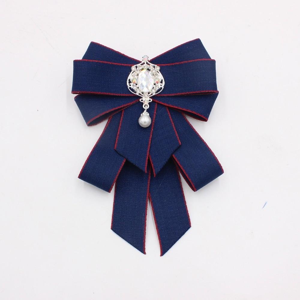 Crystal Bow Tie Rhinestone Ribbon Bow Brooch Fashion Neck Tie For Men and Women