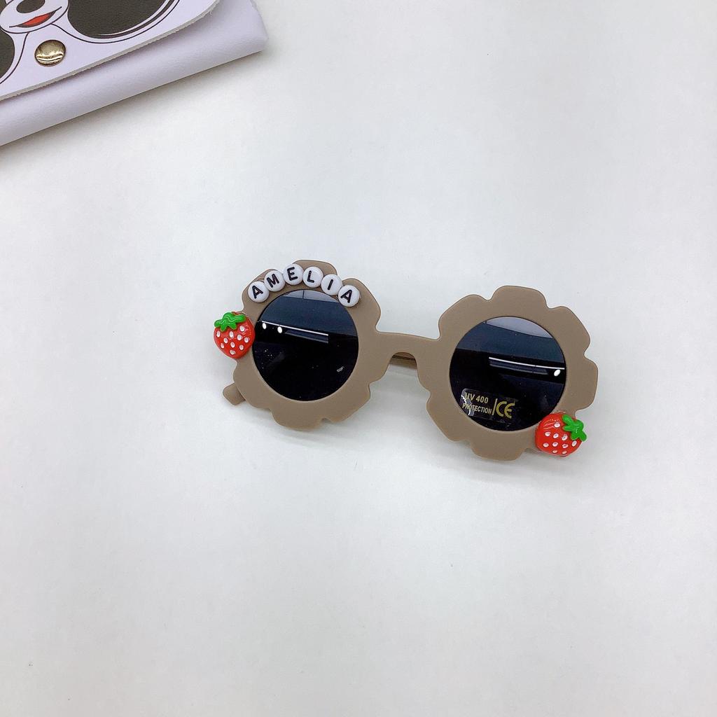 Fashion Children'S Sunglasses Cartoon Cute Strawberry Shape Sun Protection Uv Protection Glasses Children'S Glasses Tide