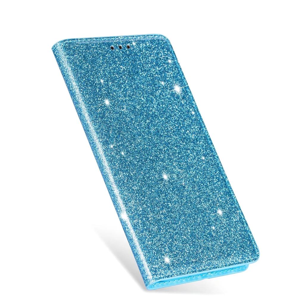 Кожаный чехол с блестками и стразами для iPhone 17 16 15 14 13 12 11 Pro XS Max Air XR 8 7 Plus SE с держателем для карт, магнитная обложка-бумажник