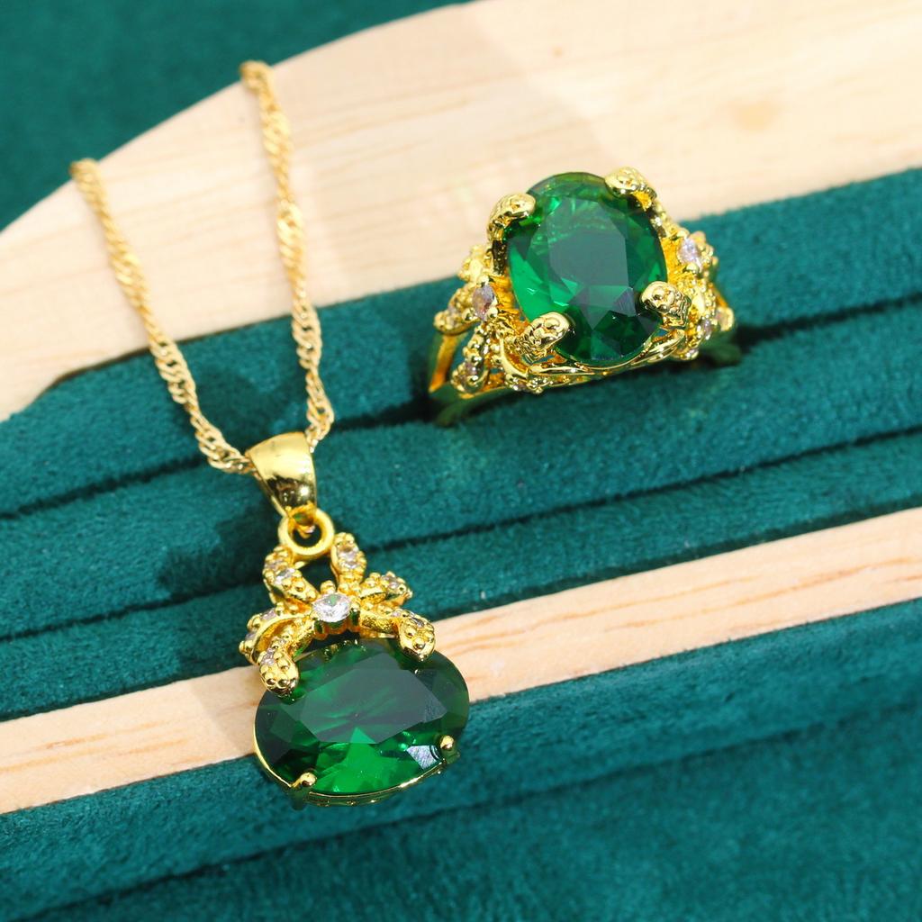 New Jewelry Europe and The United States Hot Zircon Bracelet Necklace Earrings Jewelry Set