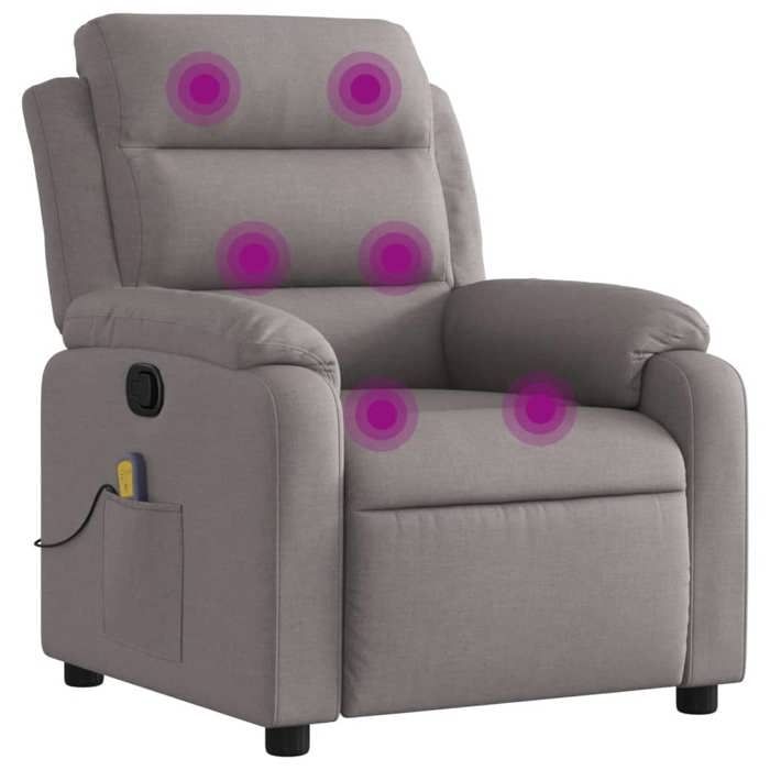 VidaXL Fauteuil de Massage Inclinable, Chaise de Relaxation avec Repose-pieds, Siège avec Dossier et Accoudoirs Salon, 373482