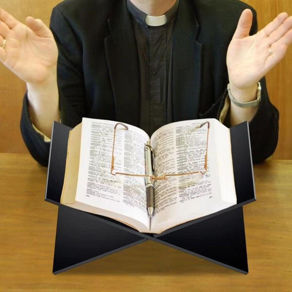 Acrylic Book Display Stand Transparent/Black Cookbook Stand Recipe Stand The Quran
