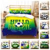 Комплект пододеяльников с изображением футбола, размер King Queen, постельные принадлежности, пододеяльник с изображением футбола, 3D комплекты мягкого постельного белья для мальчиков и девочек, мужчин и женщин