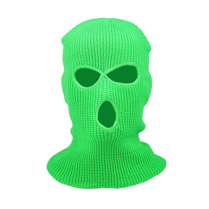 Зимняя шапка-балаклава с 3 отверстиями, вязаная анфас, гетра для лыжного шеи, теплая вязаная шапка для занятий спортом на открытом воздухе, лыжная маска с вышивкой крестиком