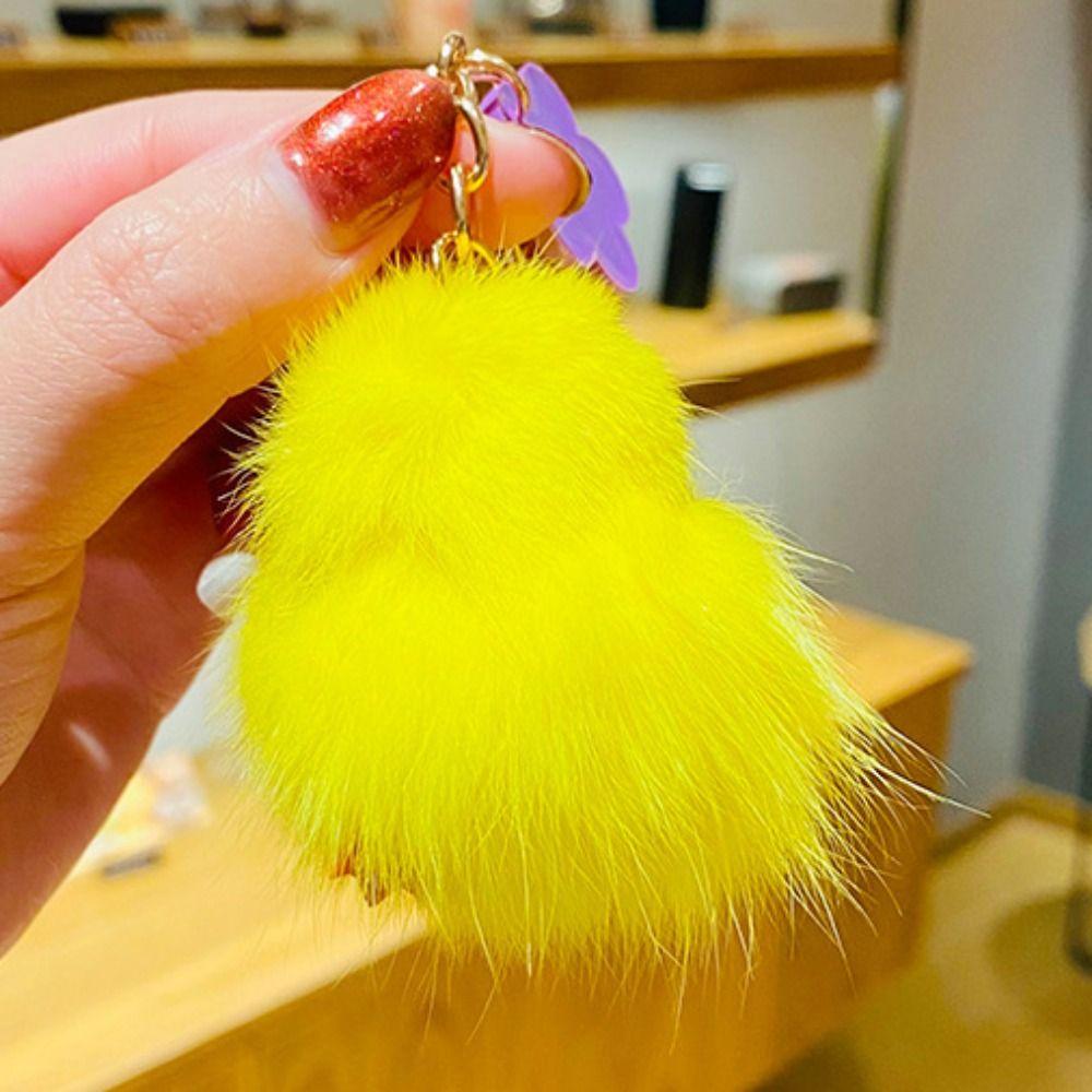Креативный плюшевый брелок для ключей в виде цыпленка, кавайные украшения для сумки, прочный мультяшный плюшевый брелок, День рождения