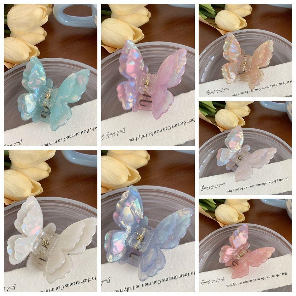 Elf Acetate Butterfly Hair Claw Animals Large Shark Clip Cute Butterfly Hair Clip  Daily