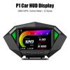 P1 Car HUD Display Car Digital Speedometer Incline Meter Head Up Display Slope Tilt Meter OBD2 GPS Dual System
