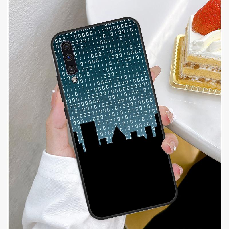 Чехол от дождя с двоичной матрицей для Samsung A12 A32 A42 A52 A72 A52S A03S A21S A11 A31 A51 A71 A10 A50 A70, полное покрытие