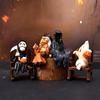 Halloween Decoration Witch Rocking Chair Home Tabletop Decoration Scary Resin Ghost Statue Witch Ghost Resin Statue Halloween Home Decoration 1pc