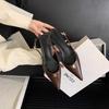 Французские черные туфли-стилеты с темпераментом, сандалии с закрытым носком, туфли феи, новая весенне-летняя коллекция 2025 года, остроносые туфли-лодочки