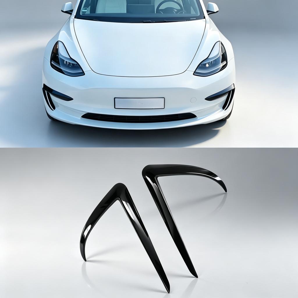 Fog Light Eyebrow Cover Wind Knife Spoiler Trim for Tesla Model 3 2017-2022 Car Front Bumper Fog Lamp Blade Tuning Accessories