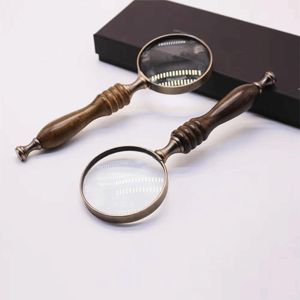 10X Reading Magnifying Glass Antique Metal Old Magnifying Loupe  For Crossword Puzzle