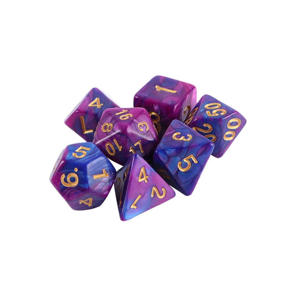 D10 D12 D20 7pcs/Set for RPG Dungeons Double-Colors Acrylic Dice Mixed Color Dice Polyhedral Dice