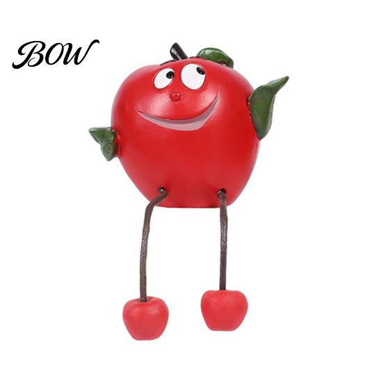 Whimsical Fruit Sculptures Resin Shelf Sitter Figurines with Flexible Dangling Legs, Hanging Edge Statues, Cute Character Desktop Ornaments