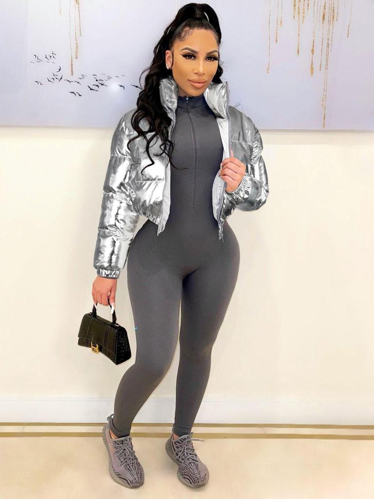 Модная женская повседневная короткая куртка с хлопковой подкладкой в европейском и американском стиле - Мода осень/зима