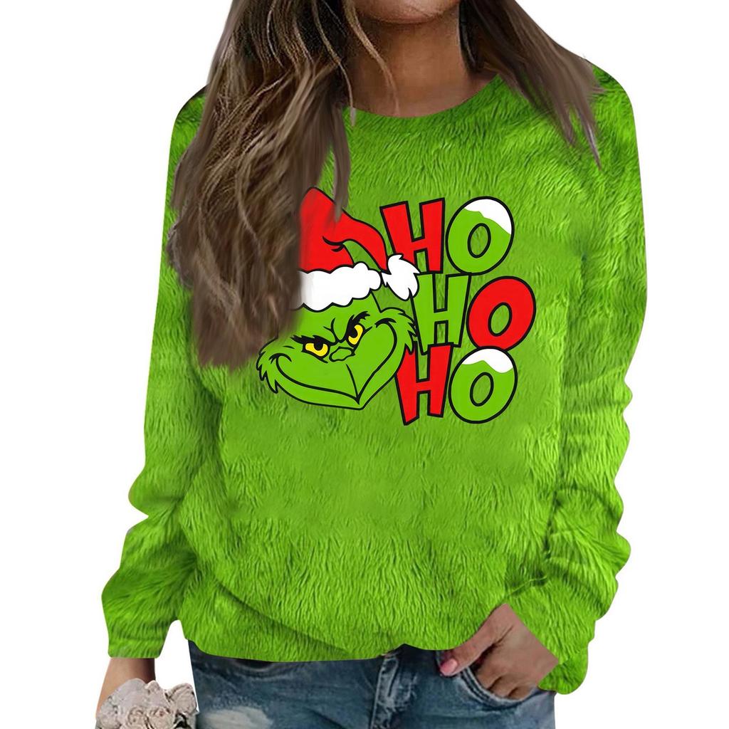 Толстовка большого размера для женщин с круглым вырезом и принтом, с длинным рукавом, рубашки, толстовка