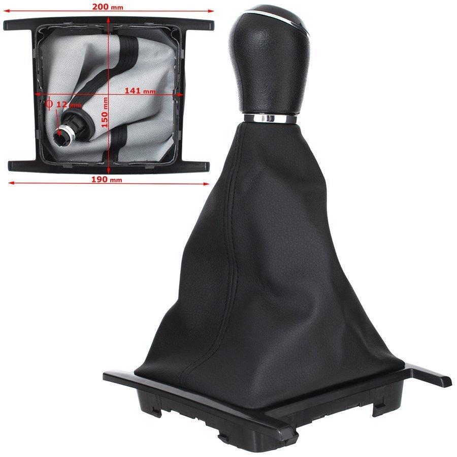 VW Amarok 10-16 Gear Shift Knob Black 6-Speed + Black Gear Shift Boot with Frame