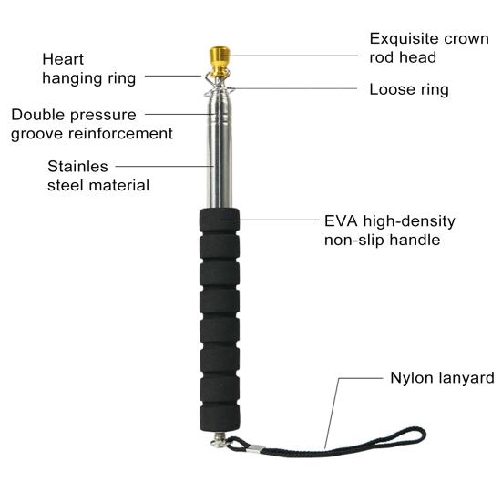 200/300 см телескопический флагшток для туристического гида с нескользящей губчатой ручкой, прочный