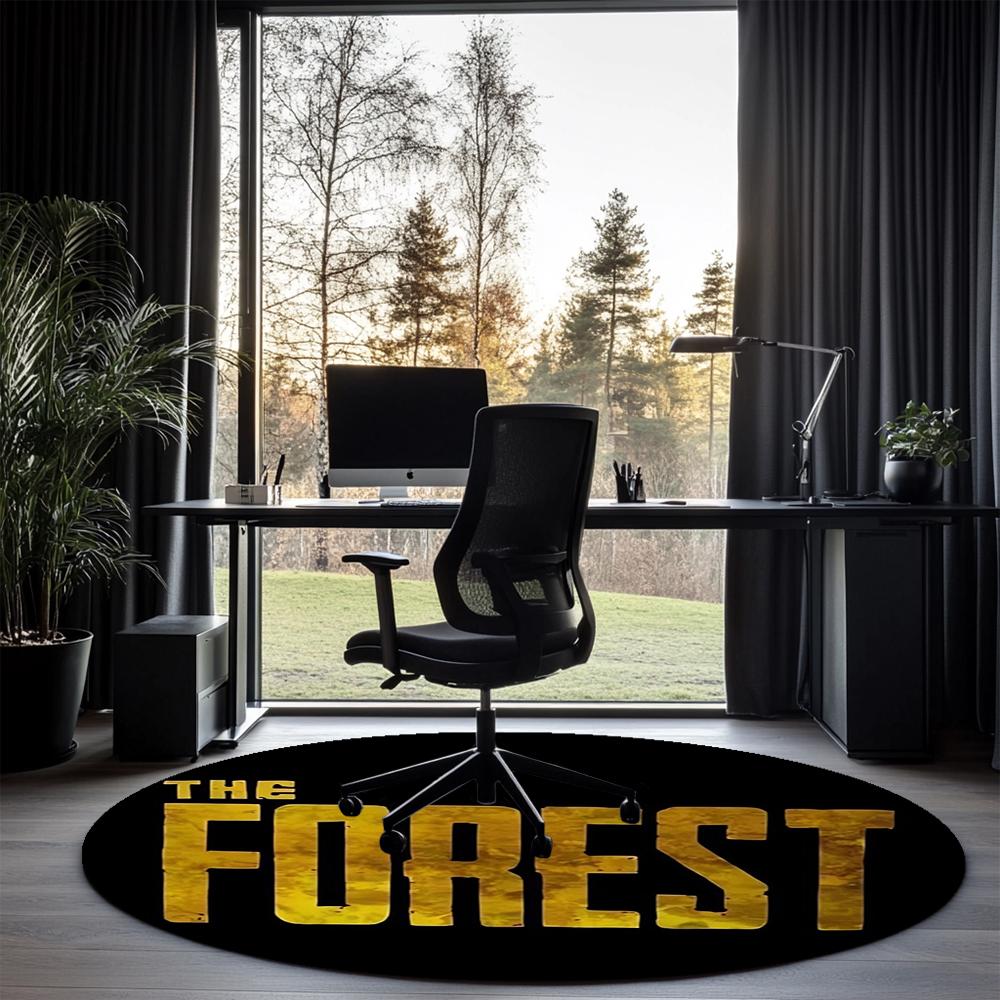 The Forest Printed Round Rug Carpet Chair Rug Area Rug Entryway Doormats,for Office Chair Living Room Bedroom Kitchen Room.