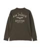 AVIREX HONEYCOMB WAFFLE USAF L/S T-SHIRT M charcoal 783-5230030