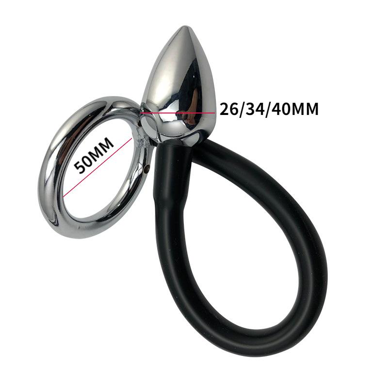 Кольца для пениса из нержавеющей стали 3 размера с анальной пробкой Кольцо для пениса Массаж простаты Клетка целомудрия Задержка эякуляции Секс-игрушка для мужчин-геев