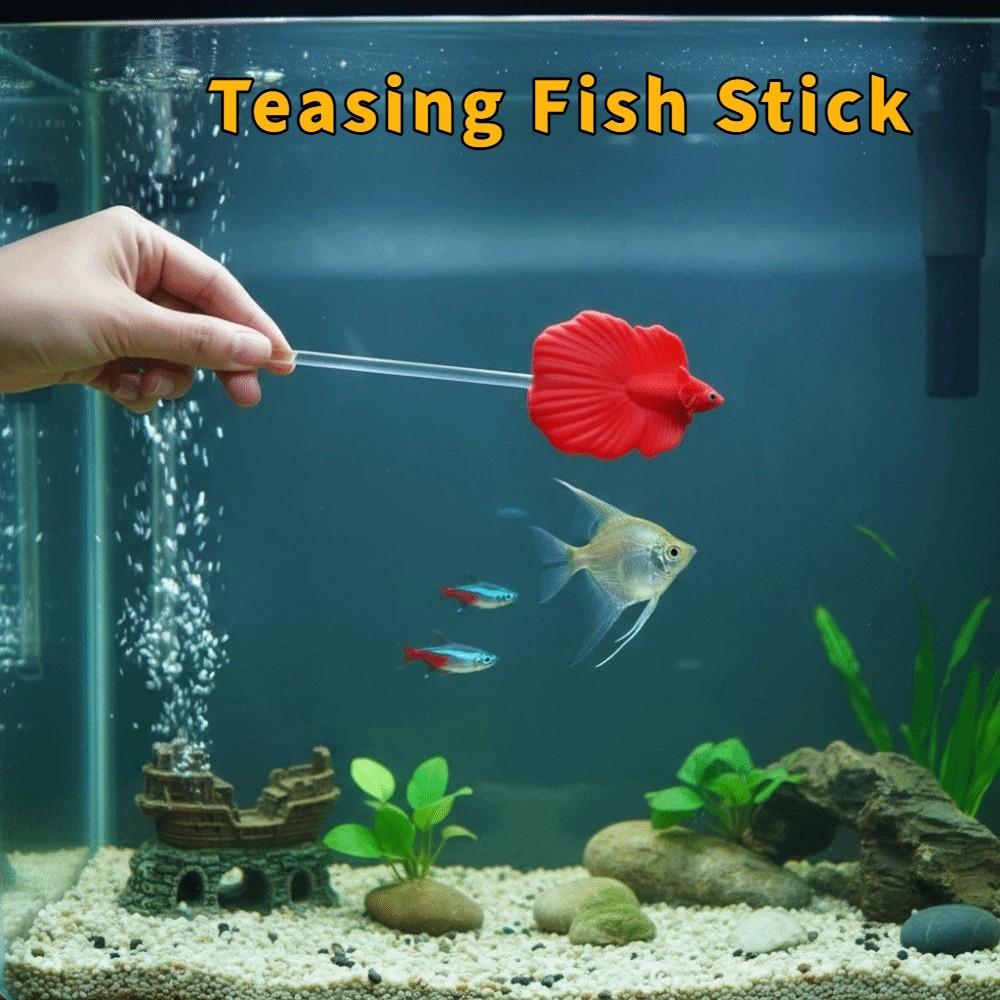 Colorful Betta Training Wand Fish Shaped Fish Training Stick Fish Tanks Accessories