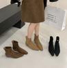 Внутреннее увеличение высоты тонкий каблук эластичные тонкие ботинки 2025 осень и зима новые ретро острый носок маленькие универсальные ботинки Мартина