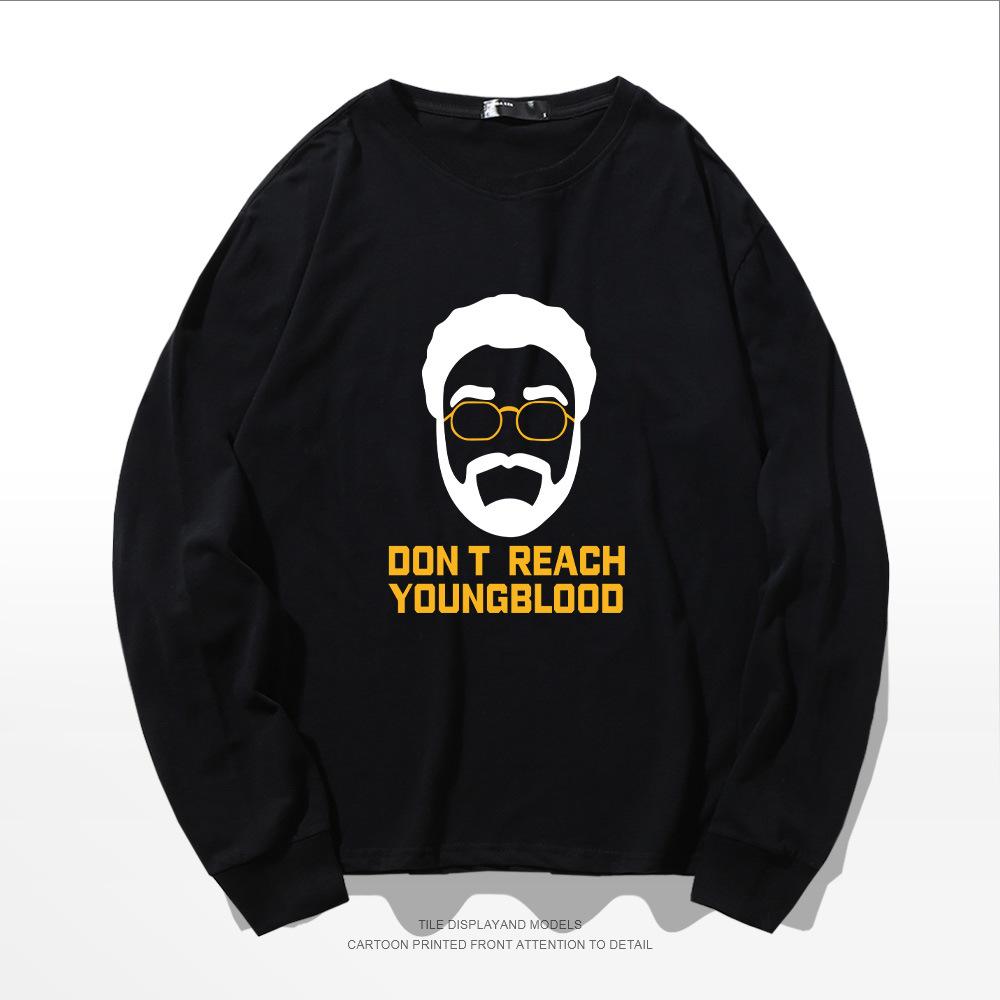 European and American trendy brand long-sleeved t-shirt male Uncle Drew avatar t-shirt spring and autumn printing round neck pure cotton loose 
