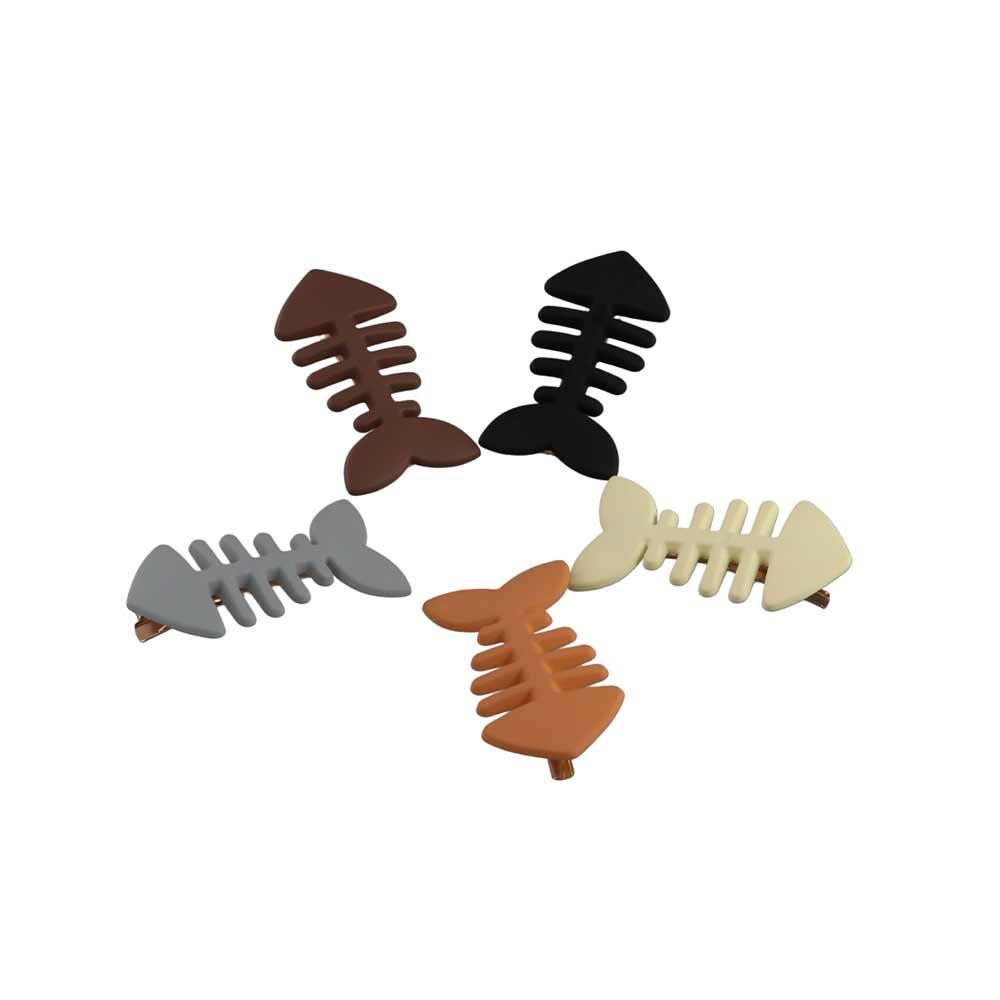 Y2k Geometry Hair Accessories Animal Fish Bone Hair Clip Simple   Gift