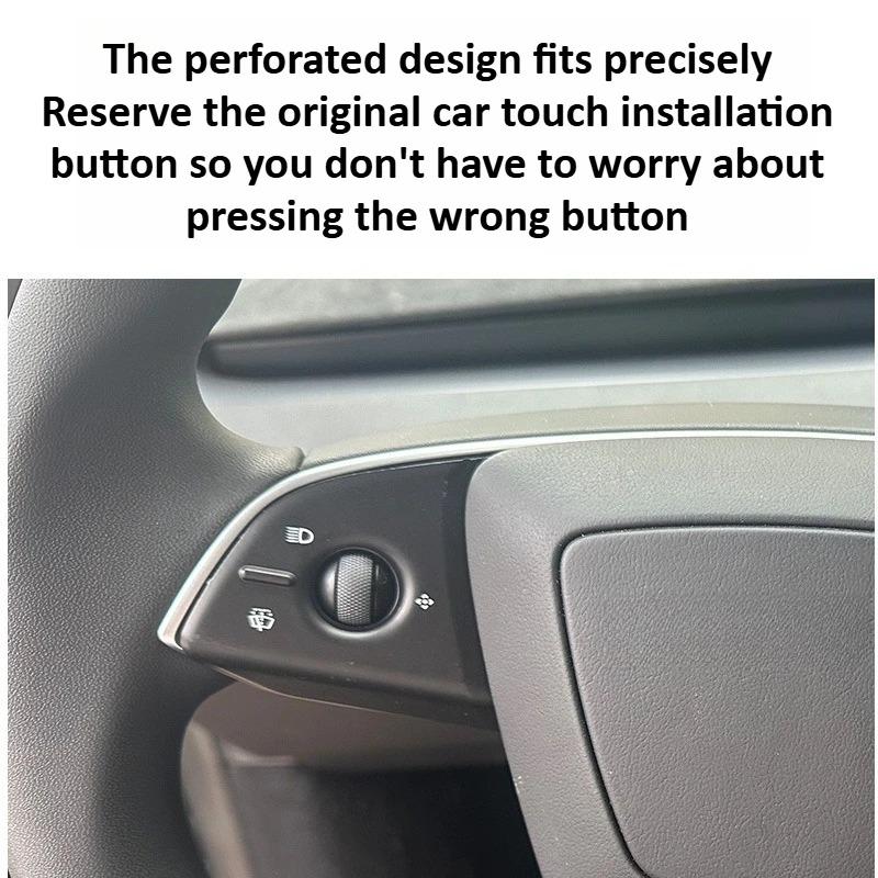 DQMN8 For Tesla Model 3 Highland Model Y Juniper 2025 Steering Wheel Button Sticker Protective Cover Patch Interior Car Accessories