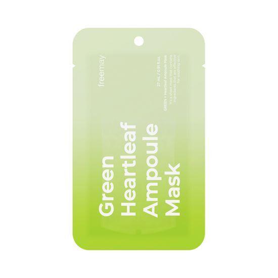 Бамбуковая веганская маска-ампула с успокаивающим охлаждающим эффектом Freemay Green Heartleaf (1 лист)