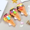 Cute Donut Manual Hand Press Fan No Battery Required Mini Cooling Toy for Kids Theme Party Giveaway Gifts