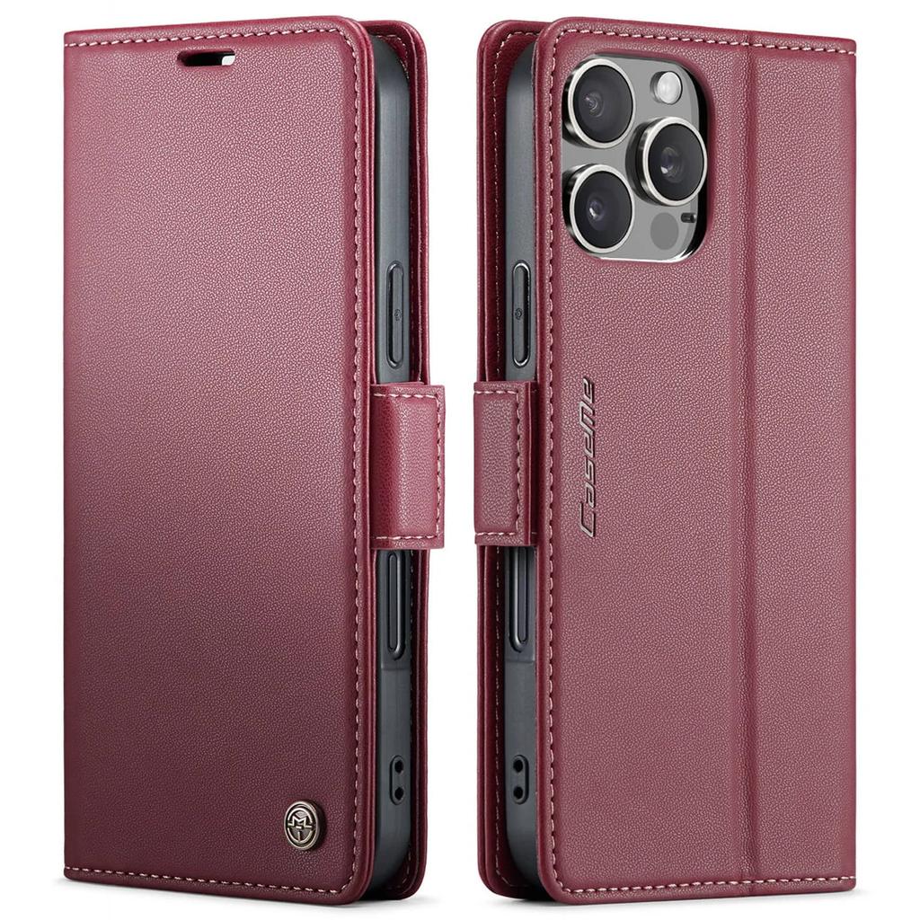 Чехол для iPhone 16 Pro Max 16 Plus с держателем для карт, Кошелек-чехол с RFID-защитой, Прочная кожаная подставка, Магнитная застежка