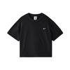 Casual Solid Logo Short Sleeve Crew Neck T-Shirt Women Tops Black DA0324-010