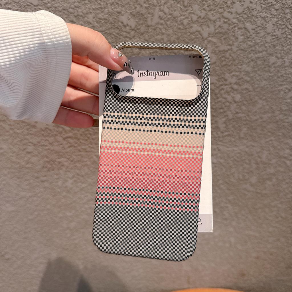 Пластиковый тонкий матовый чехол с текстурой углеродного волокна для iPhone 17 Air 16 15 14 13 12 11 Plus Pro Max, цветная splicing, жесткий бампер