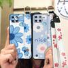 Dirt-resistant Fashion Design Phone Case For OPPO Realme C21Y/C25Y Waterproof Phone Holder Wrist Strap Kickstand Lanyard