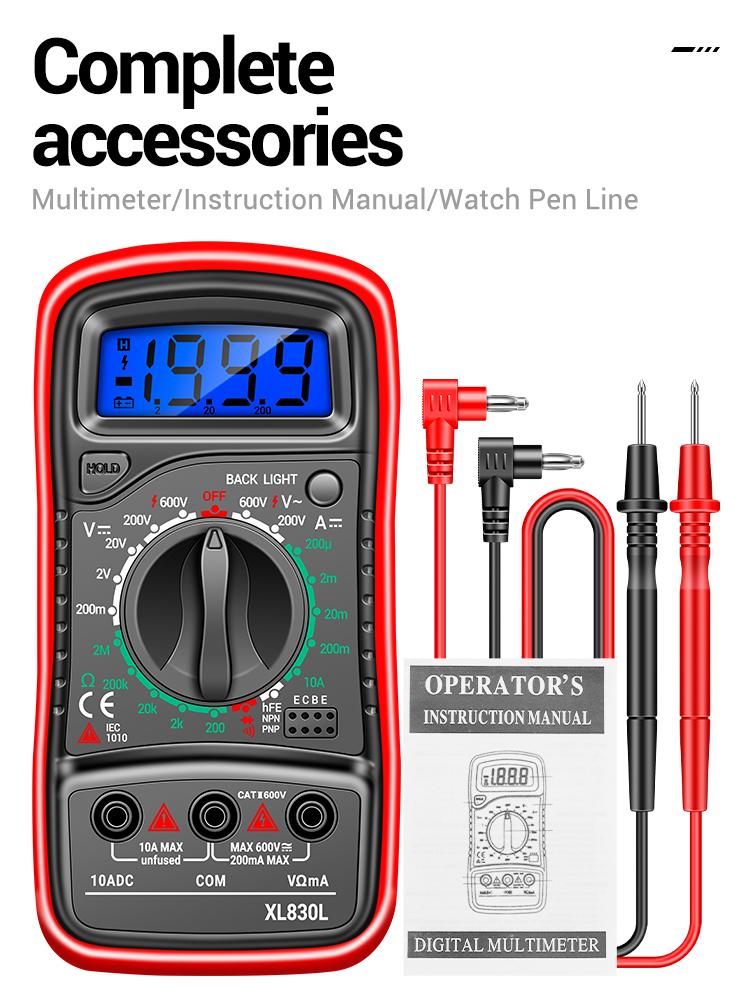 Aneng XL830L цифровой мультиметр ESR метр тестеры автомобильный электрический Dmm транзистор пиковый тестер измеритель емкости