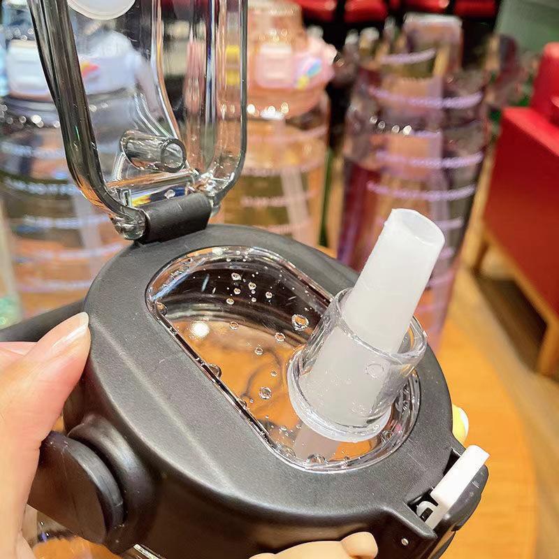 2 Liter Water Bottle With Straw Female Jug Girls Portable Travel Bottles Fitness